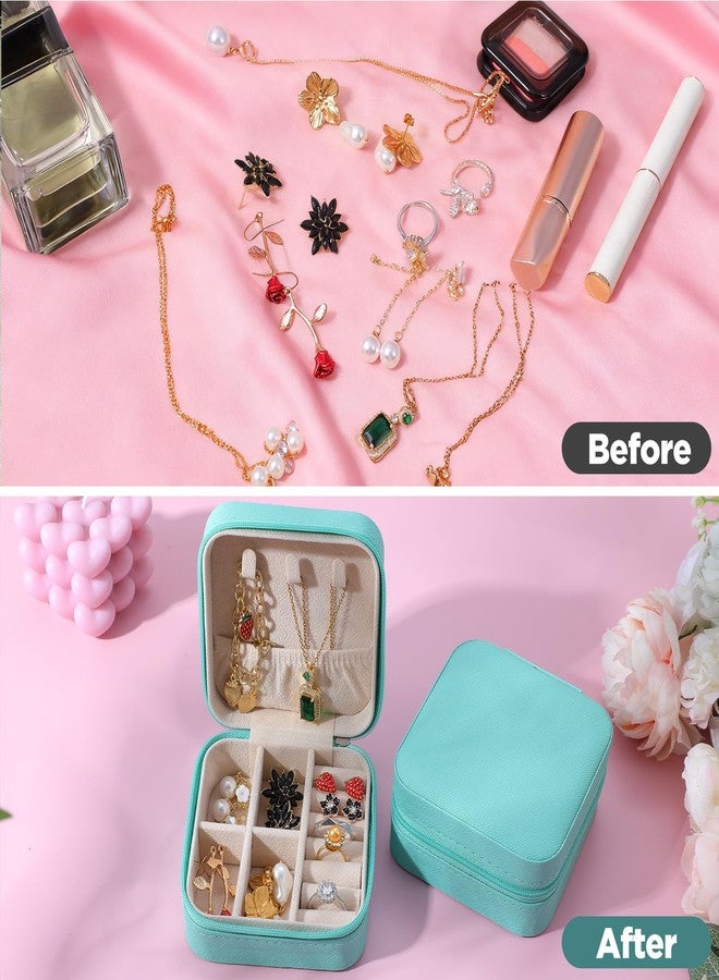 AojSup 12 Pcs Small Jewelry Box Mini Travel Jewelry Case Bridesmaid Gift Pu Leather Travel Organizer Small Jewelries Box Mini Storage Organizer Storage Boxes for Women Girls Bridesmaid Proposal Gift - Image 3